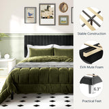 HQuAOARA een Size Platform Bed Frame with Velvet Upholstered Headboard