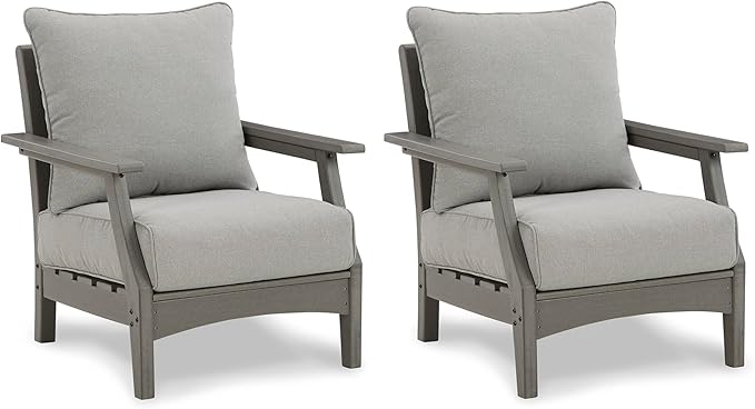 Visola Outdoor HDPE Patio Sofa with Cushion, Gray