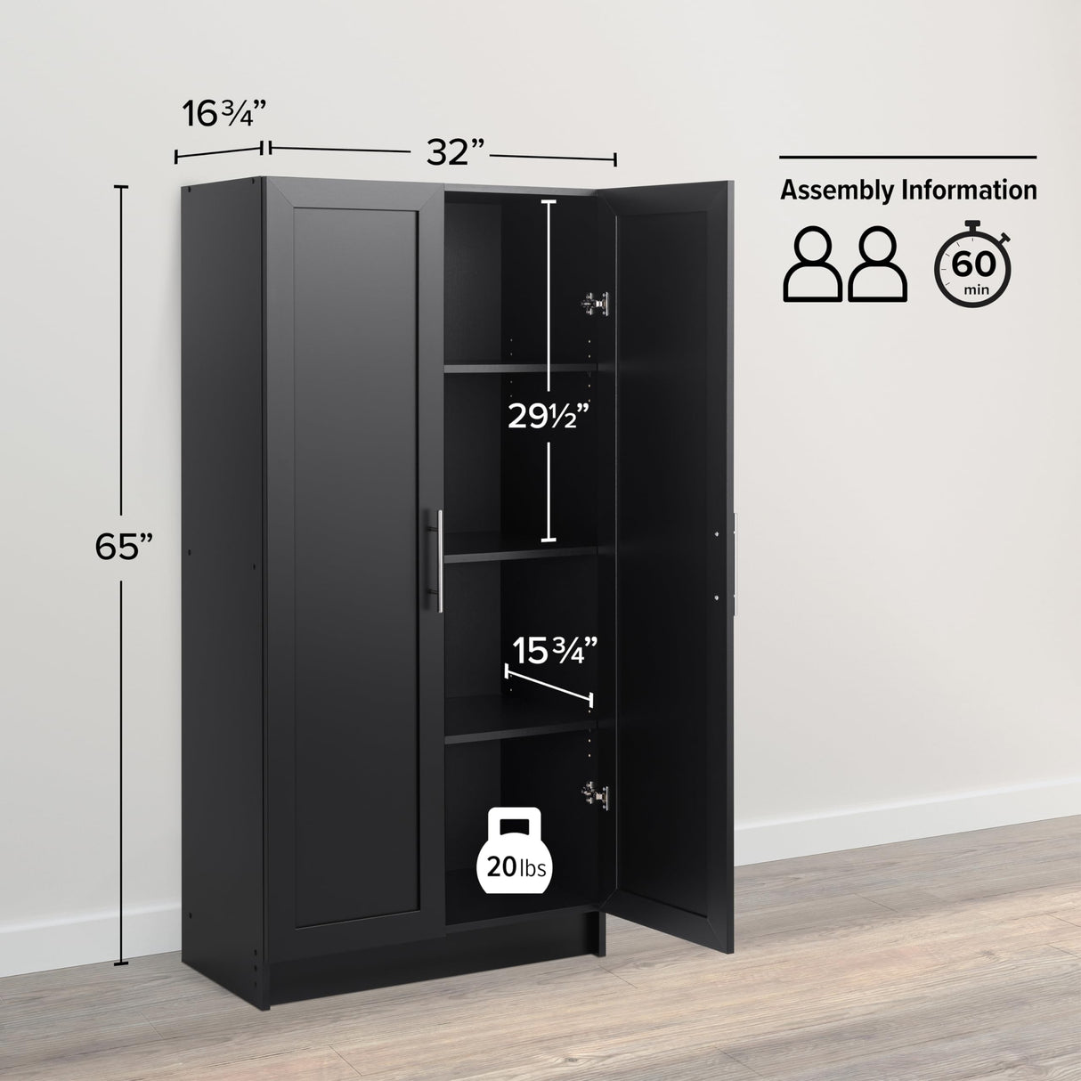 75" Metal Storage Cabinet with Lockable Doors, Functional Garage Storage Cabinet