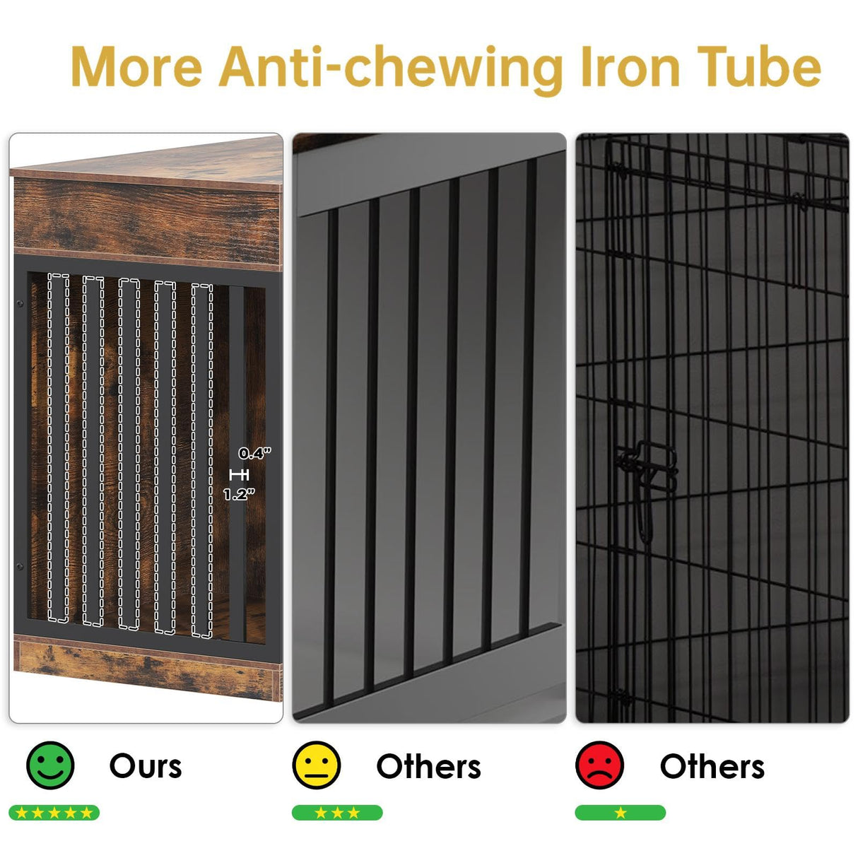 48" Double Dog Crate Furniture with Divider & Storage Drawers