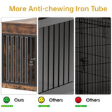 48" Double Dog Crate Furniture with Divider & Storage Drawers