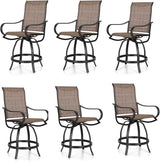 3 Piece Outdoor Bar Set, Counter Height Patio Bar Bistro Table and Swivel