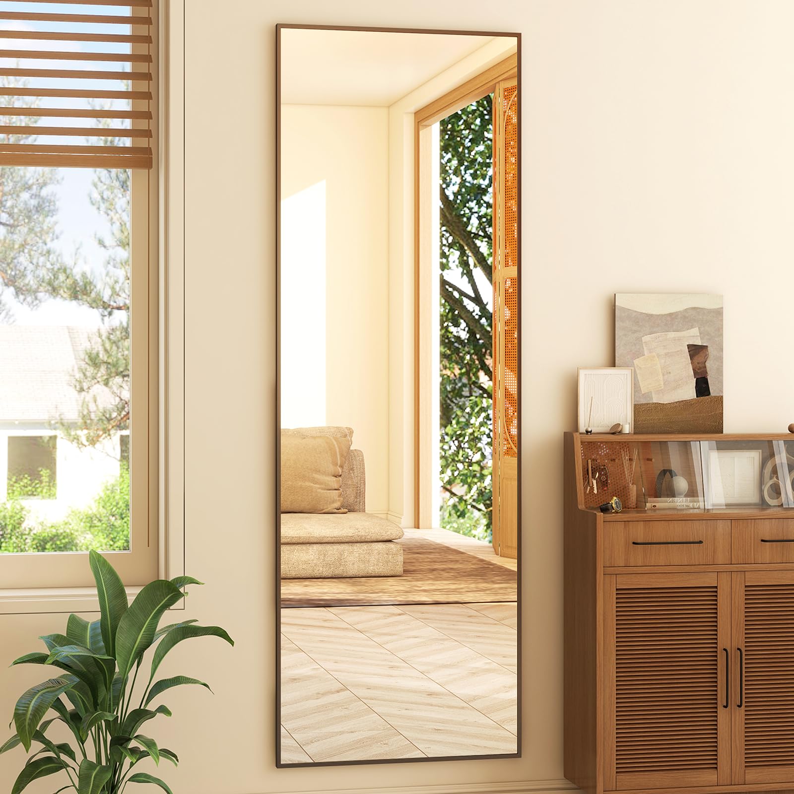 59x16 Full Length Floor Mirror - Freestanding or Wall Mount