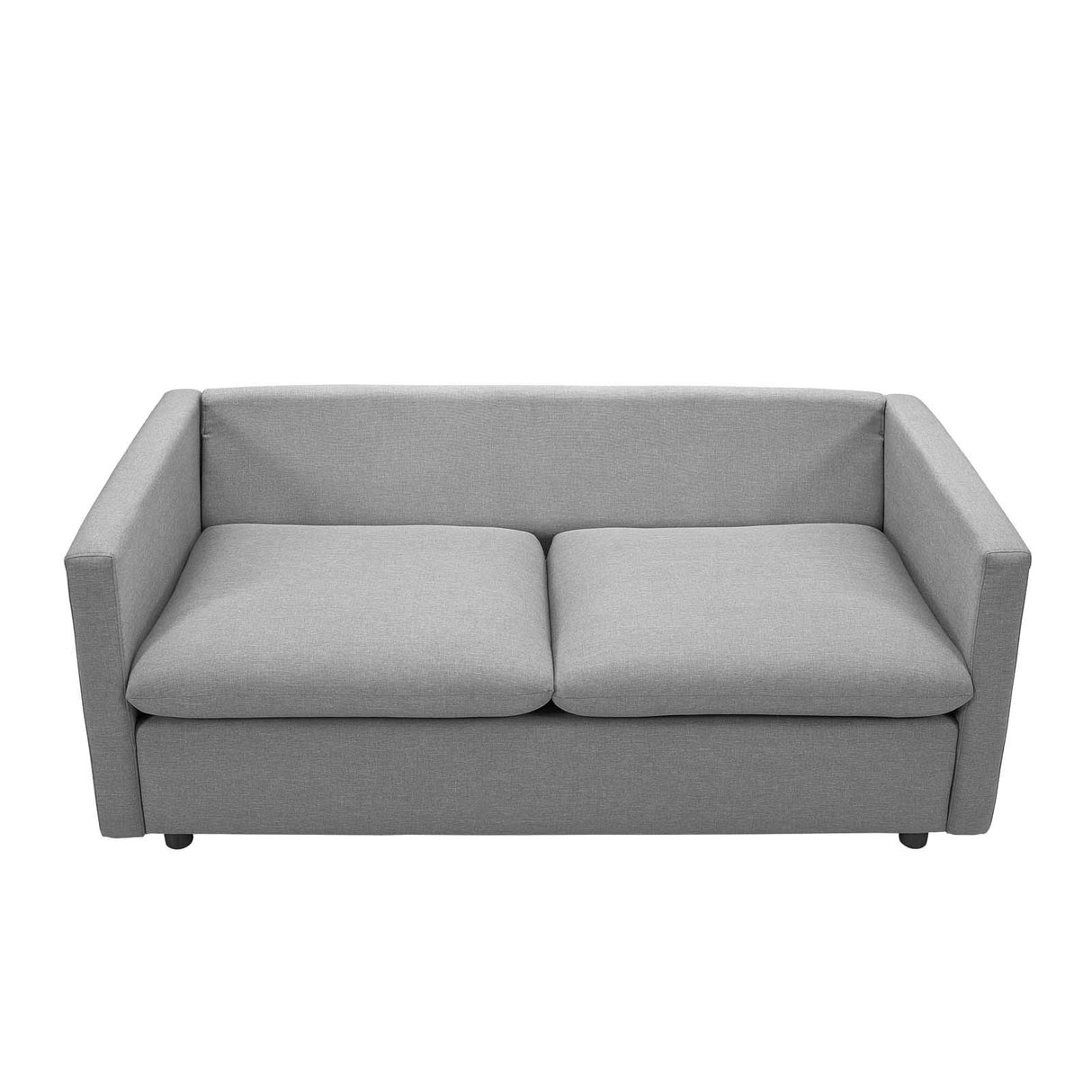 Activate Contemporary Modern Fabric Upholstered Apartment Sofa Couch In Light Gray