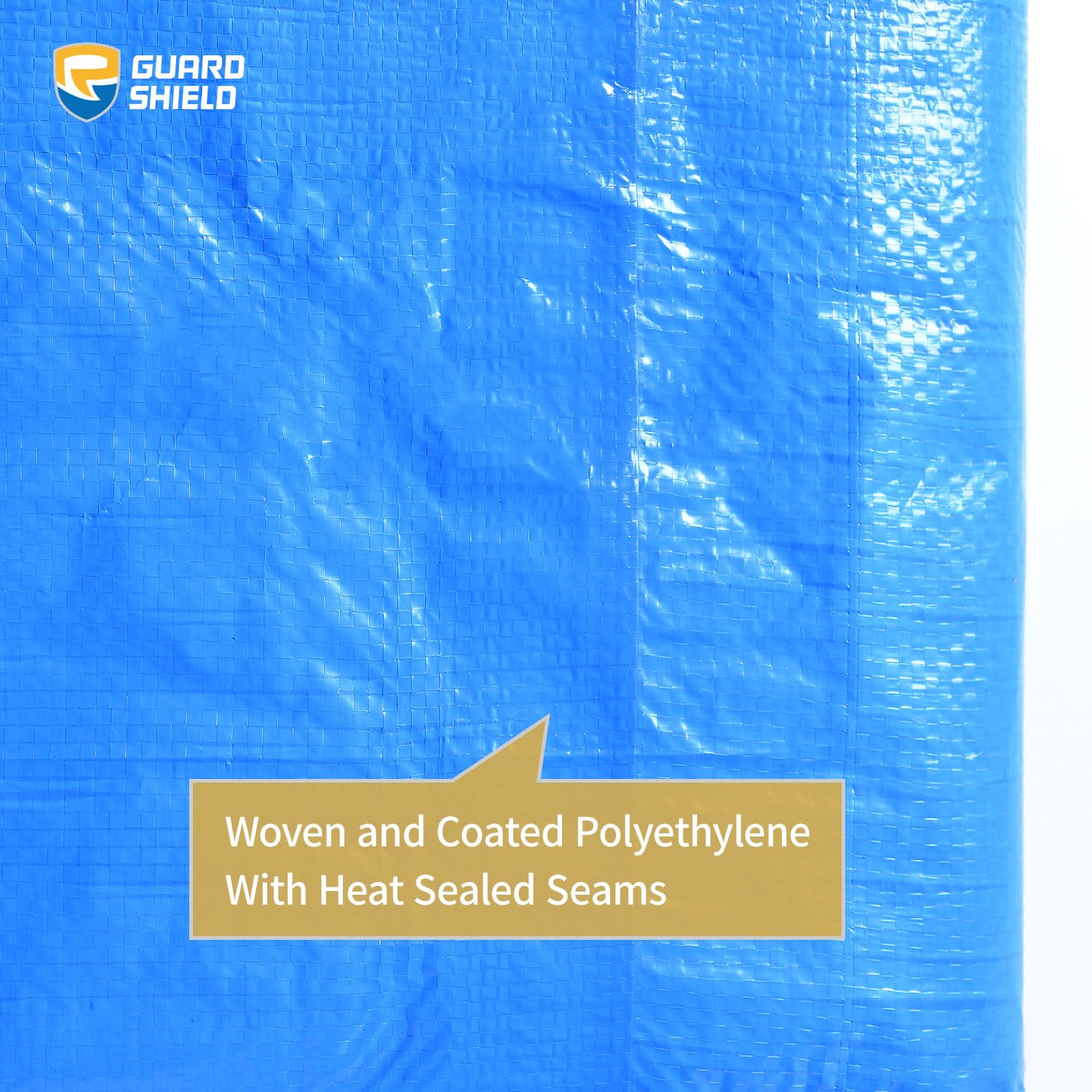 GUARD SHIELD Blue Tarp Waterproof Multi Purpose Outdoor Poly Tarp Cover 12x16 Feet Lightweight 5mil