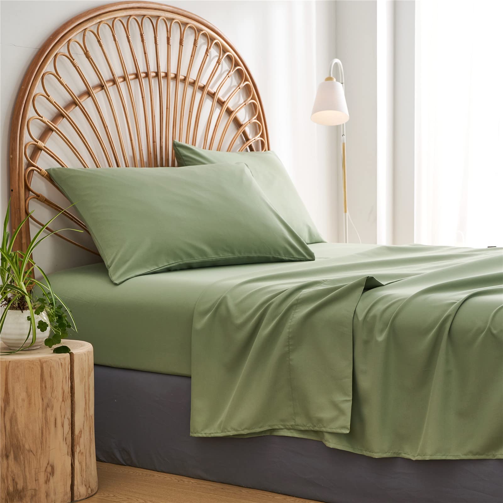 Sage Green Tufted Comforter Set Queen - 7 Piece Bed in a Bag