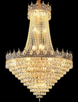 32“ French Empire Crystal Chandelier Modern Gold Crystal Chandeliers Round Large High