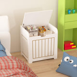 ENCE Storage Box Small Cube Toy Storage Organizer White，White Wooden Entryway Storage Bin For Home Books Clothes Toy