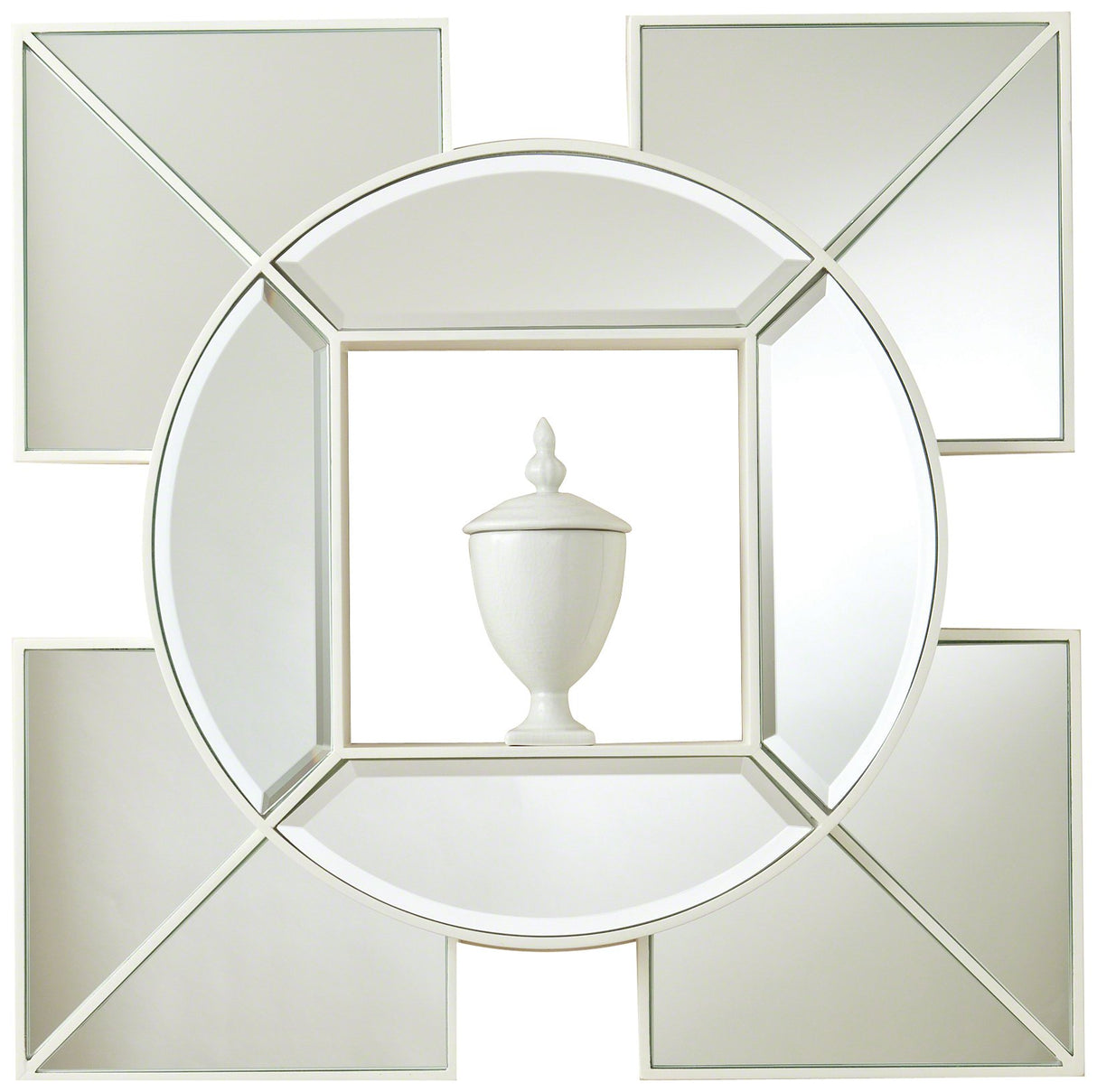 Arabesque Shadow Box Mirror-White Home Decor