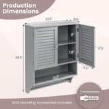 Bathroom Medicine Cabinet, Storage Cabinet with Double Louvered Doors