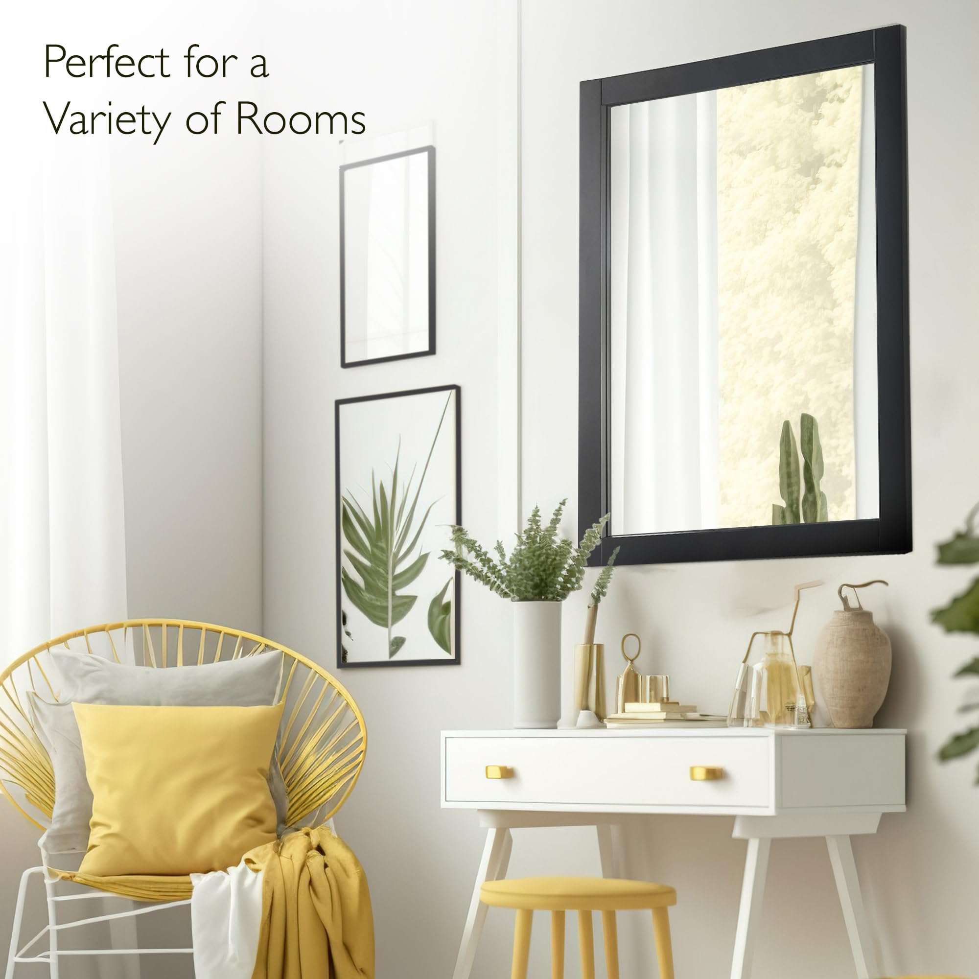 Shorewood Bathroom Mirror, , Framed Mirror, Soft Matte Black,