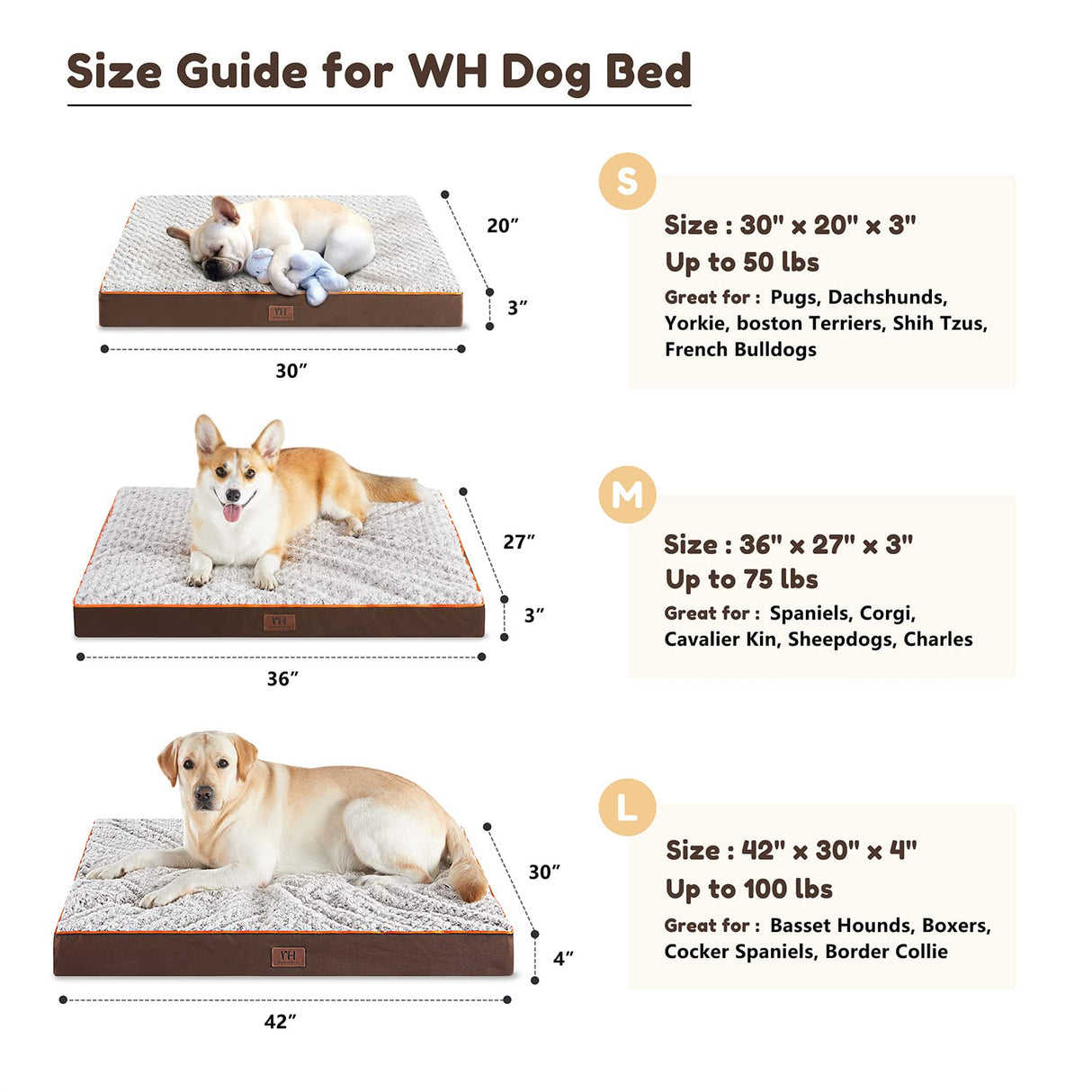 Large Dog Bed for Large, Jumbo, Medium Dogs, Orthopedic Pet Bed Waterproof Mattress