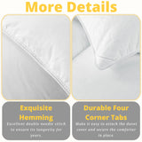 Goose Feather Down Comforter Queen Size - White Down Duvet Insert - Luxurious Fluffy