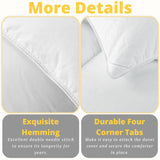 ELNIDO QUEEN Goose Feather Down Comforter Queen Size - All Season White Down Duvet Insert - Luxurious Fluffy Hotel Style Bedding Comforter - Ultra Soft 100% Cotton Cover - Queen (90x90 Inch)