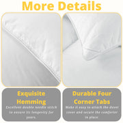 ELNIDO QUEEN Goose Feather Down Comforter Queen Size - All Season White Down Duvet Insert - Luxurious Fluffy Hotel Style Bedding Comforter - Ultra Soft 100% Cotton Cover - Queen (90x90 Inch)
