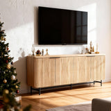 68" Mid-Century Modern TV Stand with LED Lighting