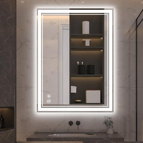 32“ x 32” LED Mirror for Bathroom Bathroom Mirror with Lights Front and Backlit LED