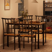 4-Piece Dining Table Set with Wine Rack