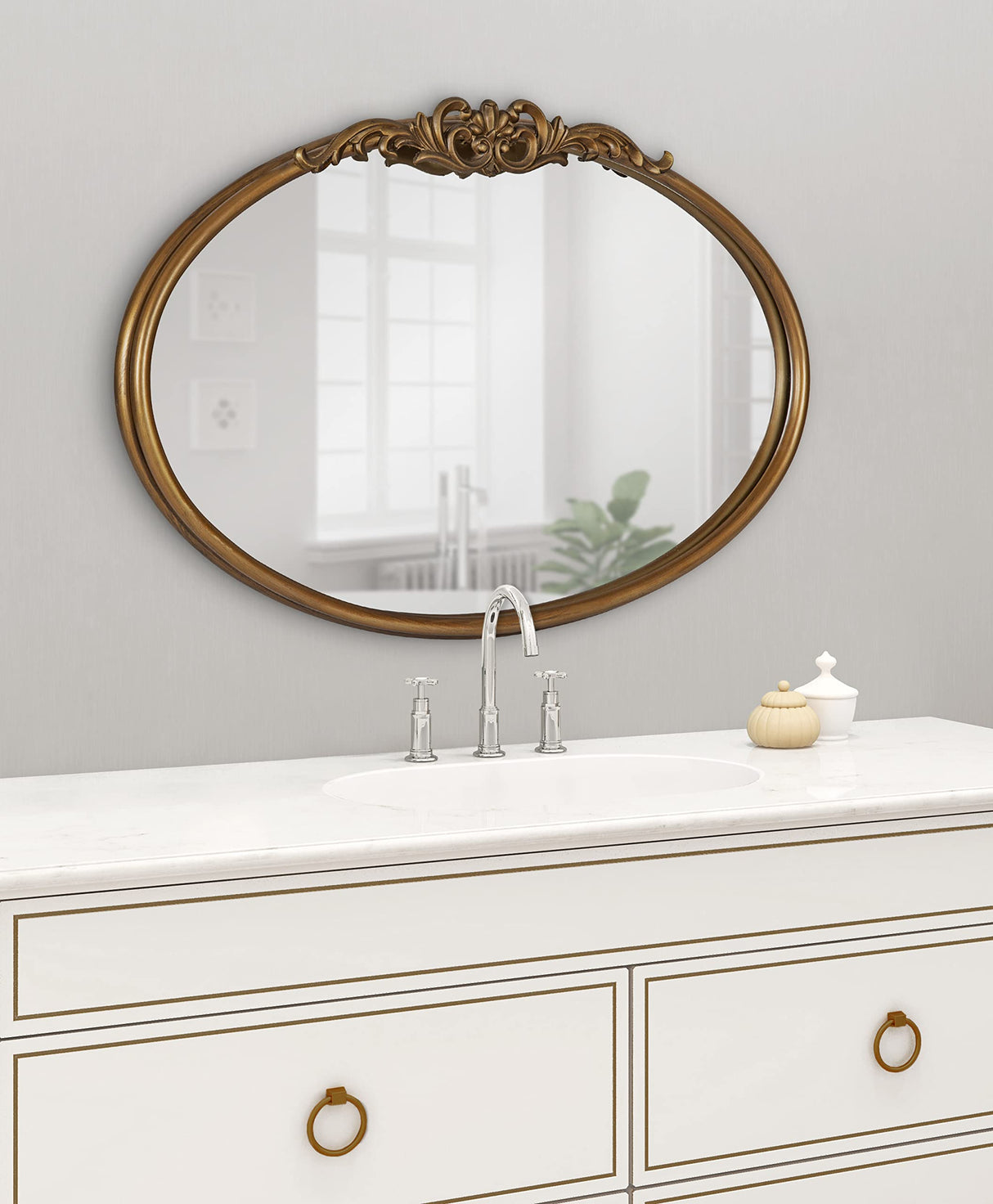 Arendahl Glam Ornate Mirror, 27 x 18.75, Gold, Traditional Baroque Inspired Wall Decor