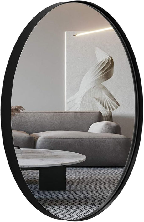 Brushed Nickel Mirror, Oval Bathroom Mirror 22x30'', Brushed Nickel Oval Wall Mirror