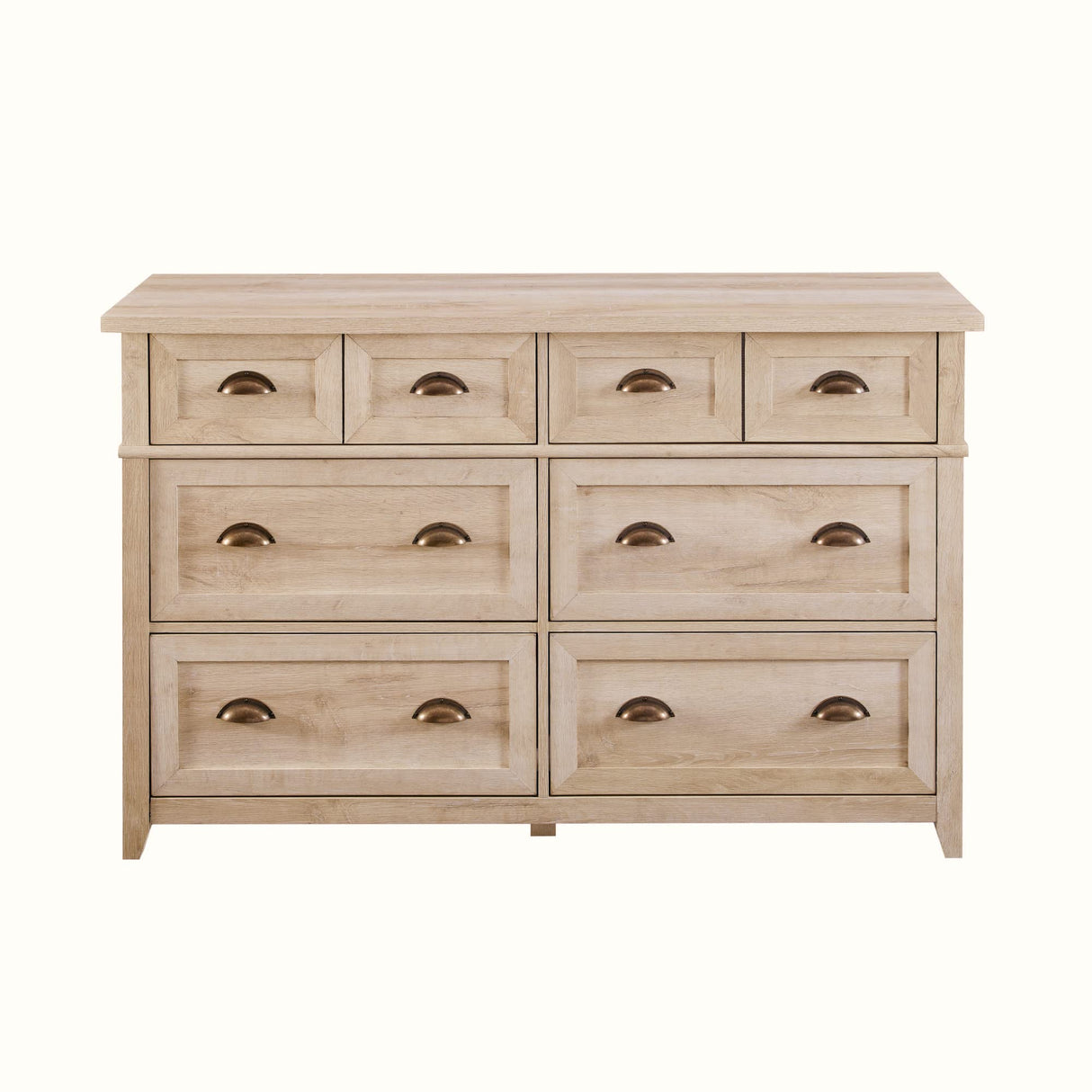 Modern Farmhouse 6-Drawer Framed Dresser with Half-Moon Handles