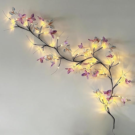 96 LED Willow Vine Lights 6FT Enchanted Wall Decoration Vine Lights 8 Modes for