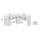 Cannery Bridge L-Desk, L: 59.06" x W: 59.06" x H: 30.04", Mystic Oak finish