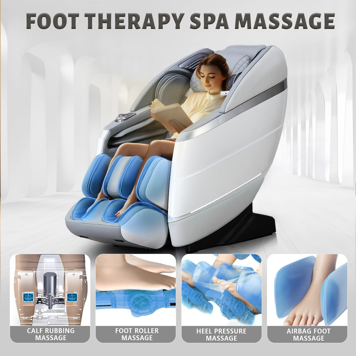 4D Massage Chair Full Body, 166° Flexible Track, 18 Modes Massage