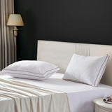 Goose Feathers and Down Pillow, Hotel Collection Gusseted Bed Pillows for Sleeping