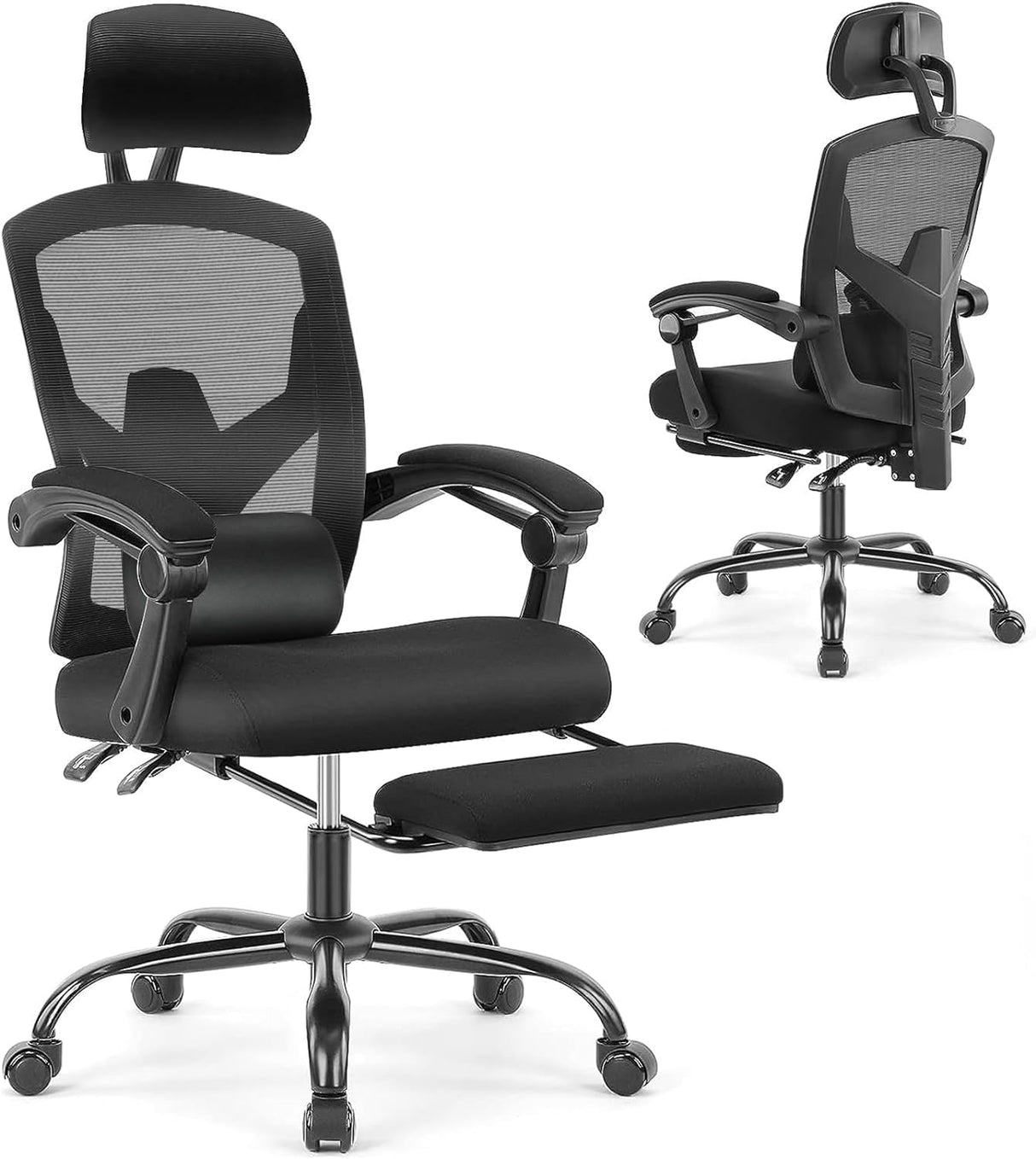 Ergonomic Office Chair with Footrest, Computer Desk Chair for Adults, High Back Mesh