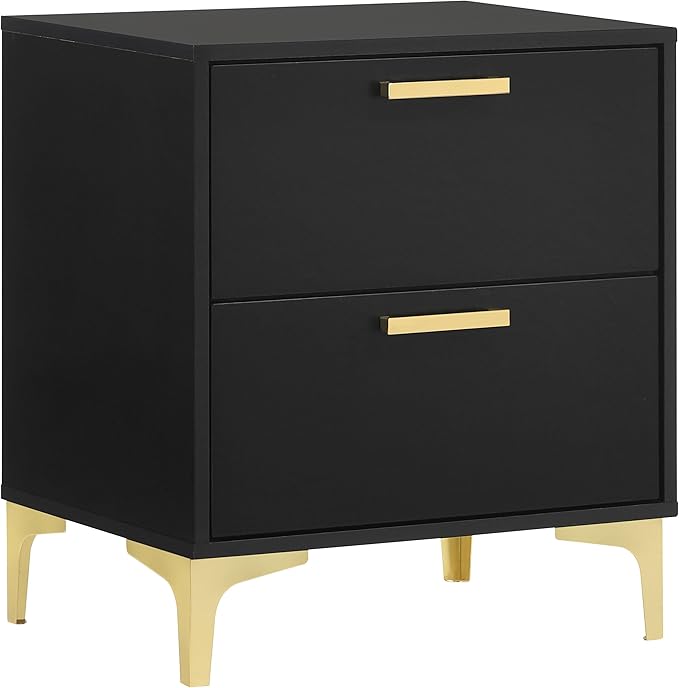 Kendall 2-Drawer Contemporary Nightstand Bedroom Storage Cabinet Bedside Table