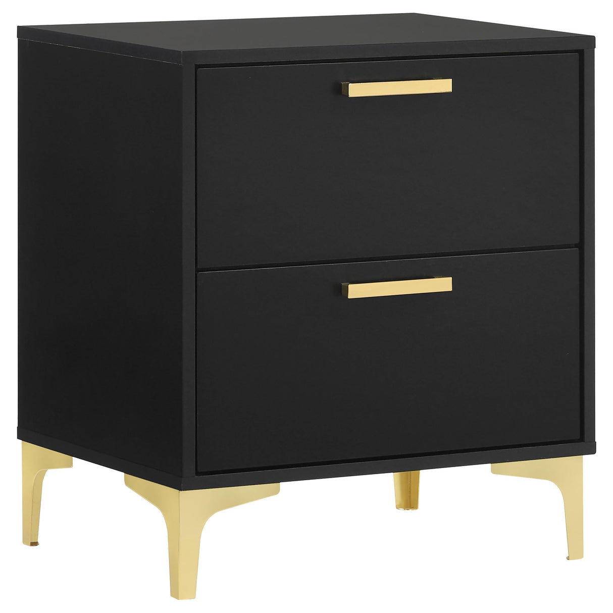 Kendall 2-Drawer Contemporary Nightstand Bedroom Storage Cabinet Bedside Table