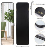 Giftgarden 47”x14” Black Full Length Mirror Aluminum Alloy Framed, Sleek Long Full-Body Metal Tall Mirror Wall Mounted or Hang Over The Door for Bedroom Bathroom Closet