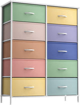 Kids Dresser with 10 Drawers - Storage Unit Organizer Chest for Clothes - Bedroom