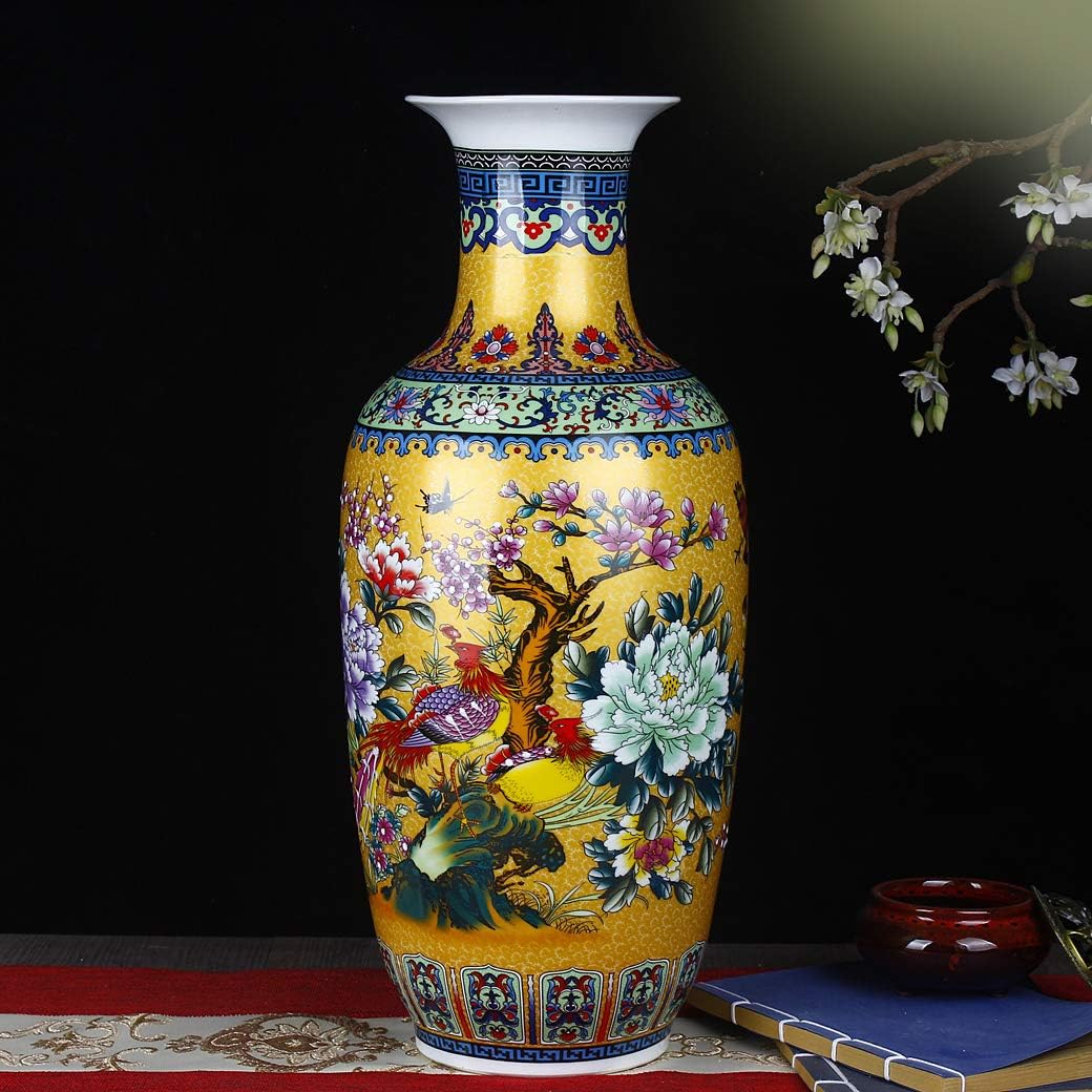 Jingdezhen Large Ceramic Floor Vase,Flower Vase Handmade Home Decorative Vase