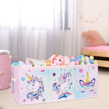 Large Toy Chest - Unicorn Toy Box Chest Organizer with Flip-Top Lid Collapsible Sturdy