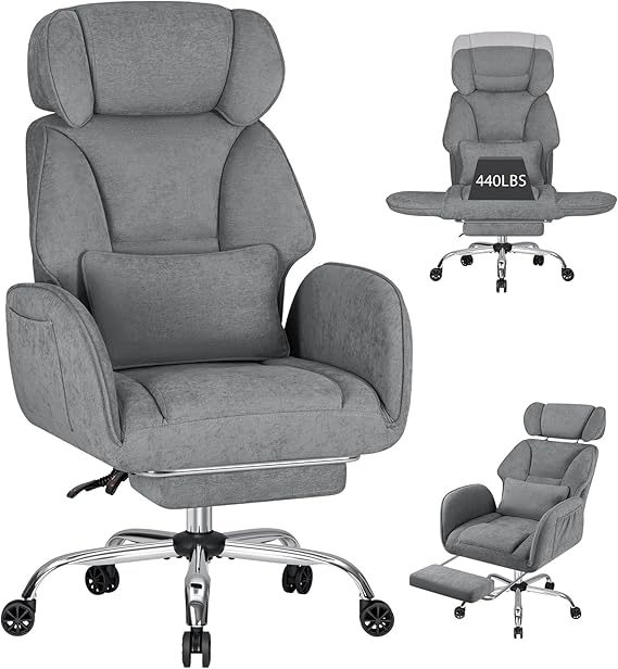 Criss Cross Ergonomic Office Chair with Wheels and Footrest