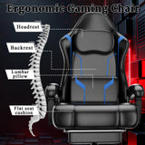 Ergonomic Gaming Chair with Pocket Spring Cushion & Footrest