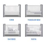 Miles 4-in-1 Convertible Crib, Bianca White/Textured Cloud