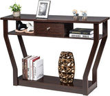 Console Table Modern Easy Assembly Entryway Table W/Storage Drawer and Bottom Shelf