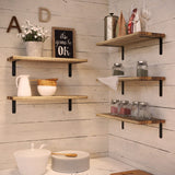 Rustic Wood Shelves Set of 5, Farmhouse Style Floating Shelf for Wall Décor