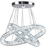 Modern Chandeliers Crystal Ceiling Light 3 Rings Dimmable LED Pendant Light Fixture