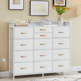 White Dresser with Charging Station and LED Lights, Dresser