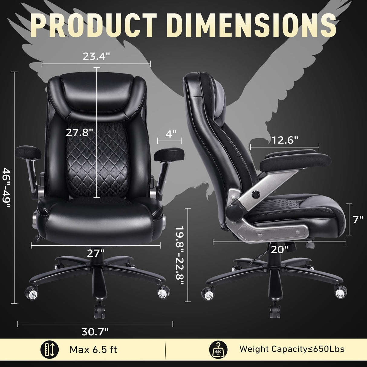 650 lbs Big and Tall Ergonomic Office Chair with Lumbar Support