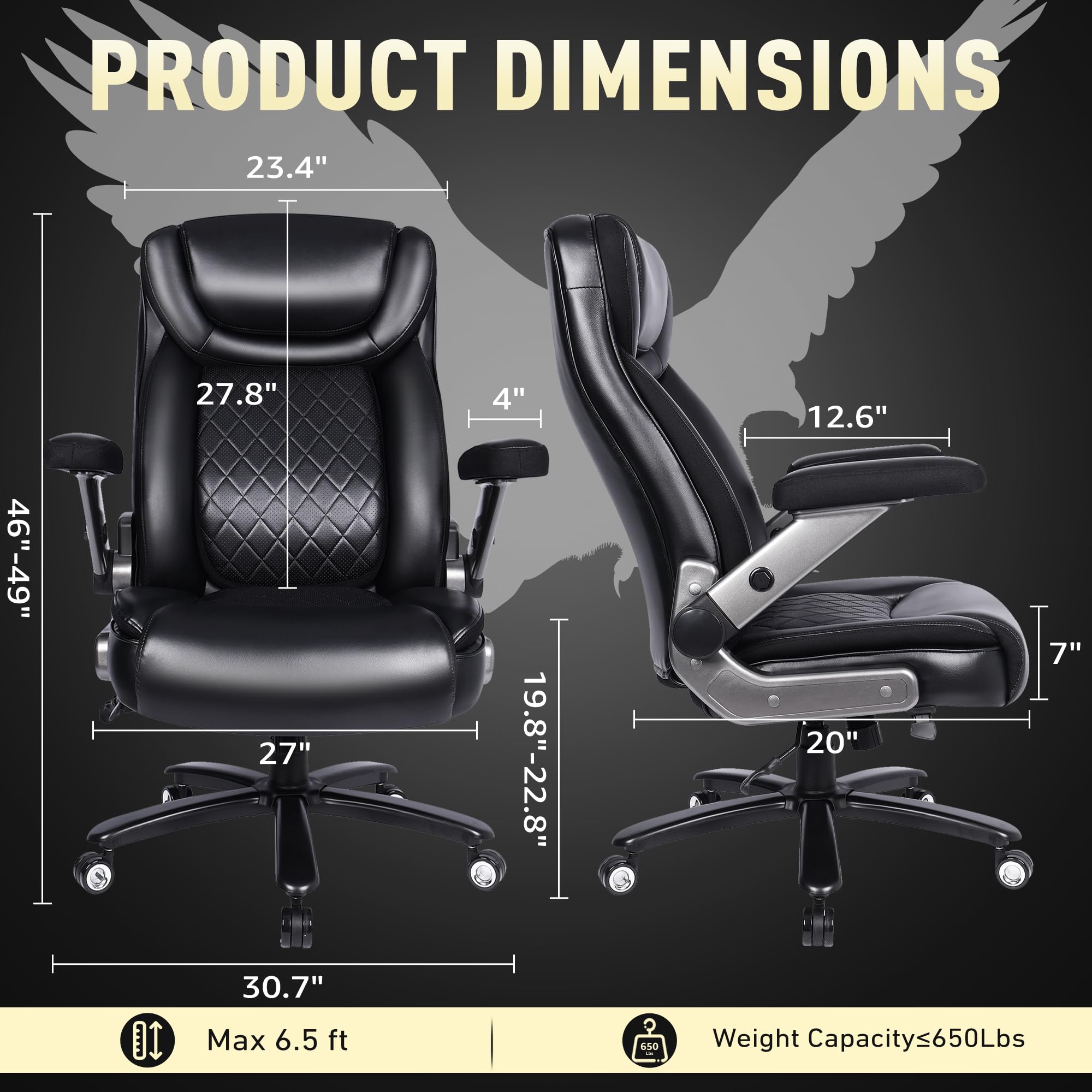 650 lbs Big and Tall Ergonomic Office Chair with Lumbar Support