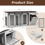 71" Double Dog Crate with Storage - Furniture Style Wooden Kennel