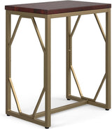 Preston Modern Industrial 22 inch Wide Metal Side Table in Antique Gold