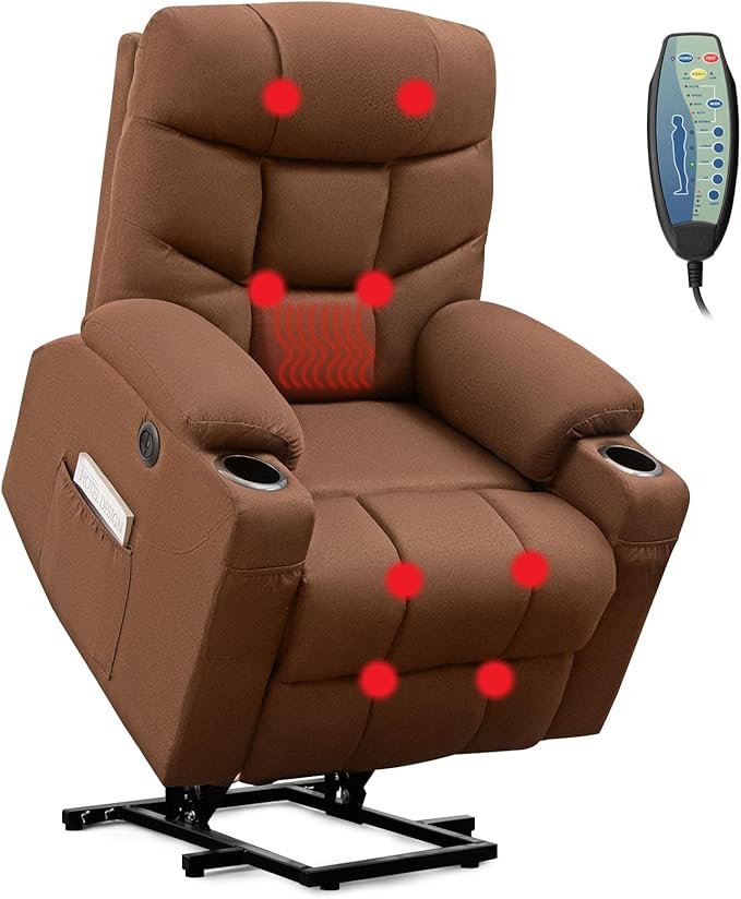 Recliner Chair, Electric Power Lift Recliner Sofa with Massage and Heat