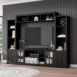 4 Piece Wall Unit TV Stand with Bookshelf, Modern TV Console Table