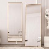 65" x 24" Full Length Mirror with Stand, Black Wall Mounting Full Body Mirror